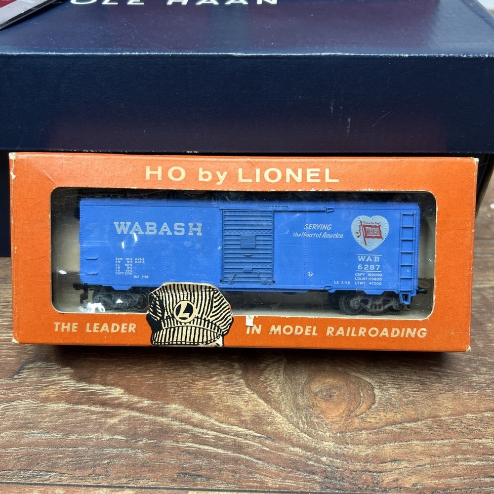 LIONEL HO #0864-250 WABASH TRAIN BOX CAR wBOX Serving The Heart Of America 6287